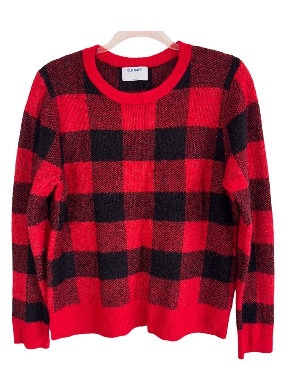 Old Navy Buffalo Knit Plaid Sweater Christmas